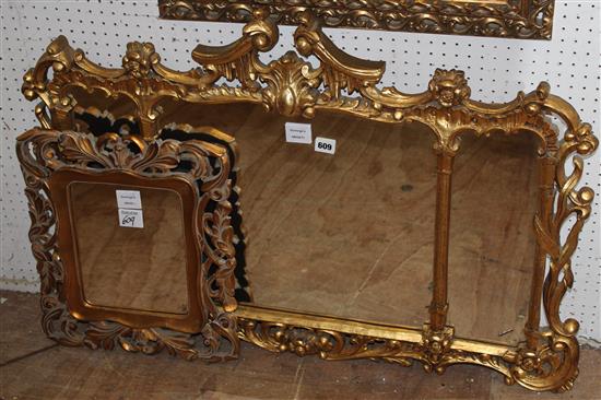 Chippendale gilt wall mirror and 1 other